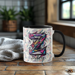 Taza con Monograma Abstracto Impactante - Z para Z