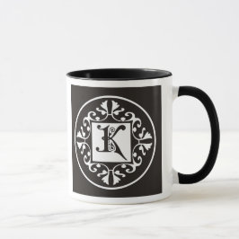 Taza Con monograma blanco y negro