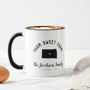 Taza con monograma de la familia de granja de Dako