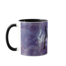 Taza con monograma de nombre personalizado de márm