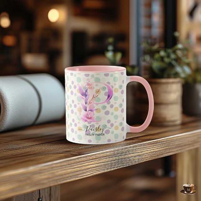 Taza con monograma personalizada abstracta bohemio (Subido por el creador)