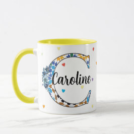 Taza con monograma Z8-C: elegancia geométrica y fl