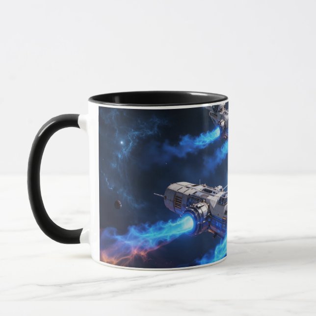 Taza con nave entrando en agujer interdimensional (Izquierda)