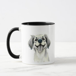 Taza con nombre de mascota con tipografía moderna 