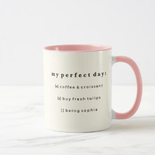 Taza con nombre personalizado Lista diaria Coquett