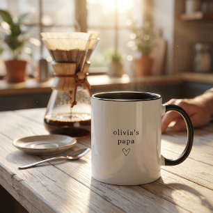 Taza con nombre personalizado para papá regalo par