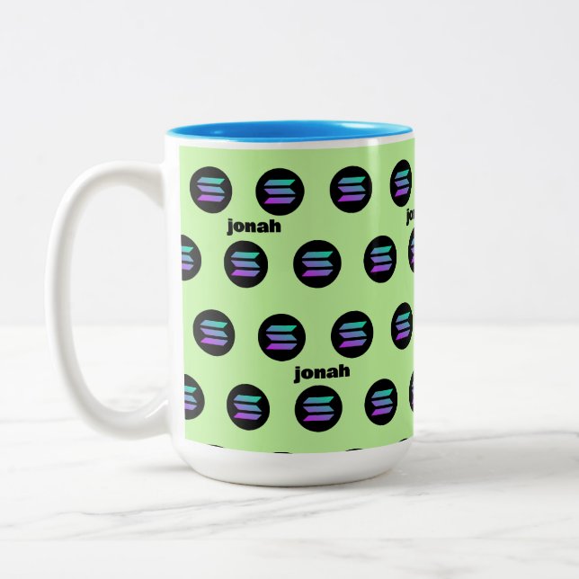 taza con nombre solana crypto trader café Mug (Izquierda)