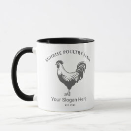 Taza con nombre y diseño personalizado de granja d