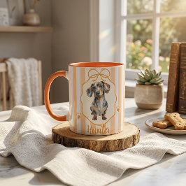 Taza con nombre y foto moderna simple de mascota