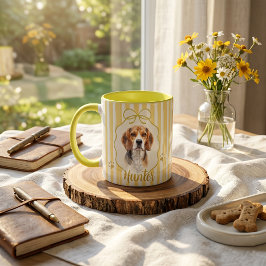 Taza con nombre y foto moderna simple de mascota