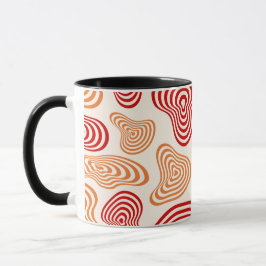 Taza con patrón abstracto ondulado retro