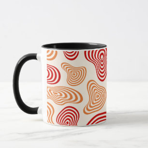 Taza con patrón abstracto ondulado retro