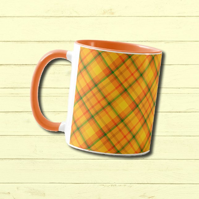 Taza con patrón de cuadros naranja amarillo (Subido por el creador)