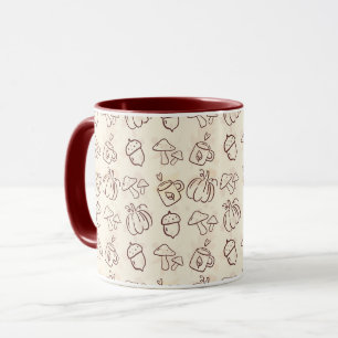 Taza con Patrón de Garabatos de Cosecha de Otoño A