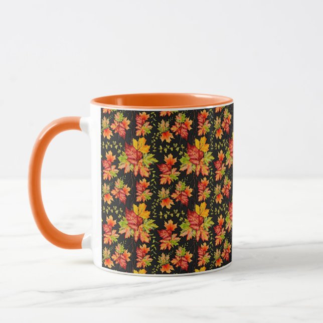Taza con patrón de hojas de arce de otoño (Izquierda)