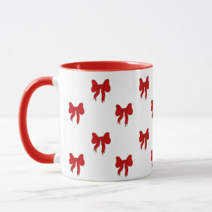 Taza con patrón de lazo rojo lindo   Regalo para e