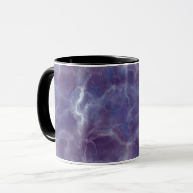 Taza con patrón de mármol violeta elegante (Anverso izquierdo)