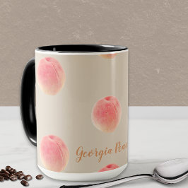 Taza con patrón de melocotón de Georgia