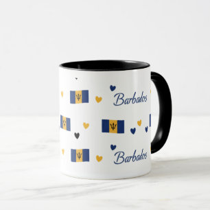 Taza con patrón de raíces de Barbados Bandera de