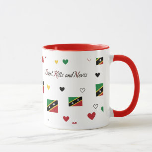 Taza con patrón de raíces de St Kitts   Bandera de