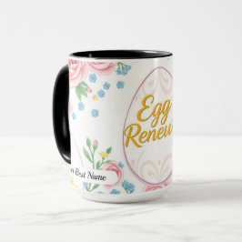 Taza con patrón de renovación de huevo