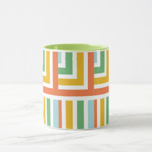 Taza con patrón geométrico retro colorido – Person