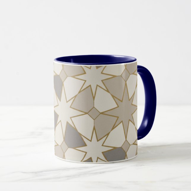Taza con patrón geométrico Zellige marroquí (Anverso derecho)
