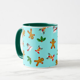 Taza con patrón navideño adorable sin costuras