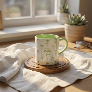 Taza con raya de lazo y nombre personalizado regal