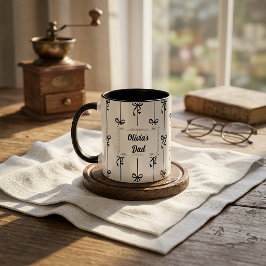 Taza con raya de lazo y nombre personalizado regal