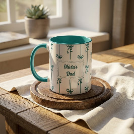 Taza con raya de lazo y nombre personalizado regal