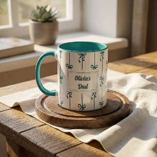Taza con raya de lazo y nombre personalizado regal