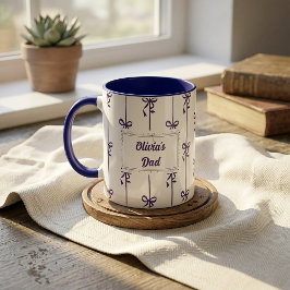 Taza con raya de lazo y nombre personalizado regal