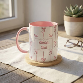 Taza con raya de lazo y nombre personalizado regal