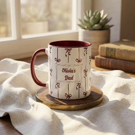 Taza con raya de lazo y nombre personalizado regal