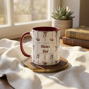 Taza con raya de lazo y nombre personalizado regal