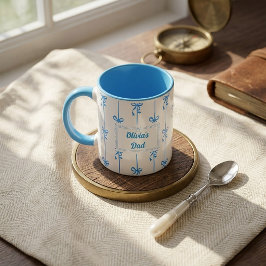 Taza con raya de lazo y nombre personalizado regal