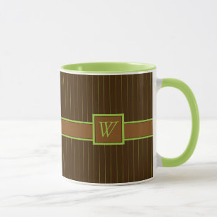 Taza con rayas finas de chocolate y lima