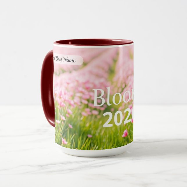 Taza con remolino de floración personalizada (Anverso izquierdo)