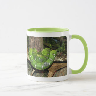 Taza con ribete de serpiente Boa verde