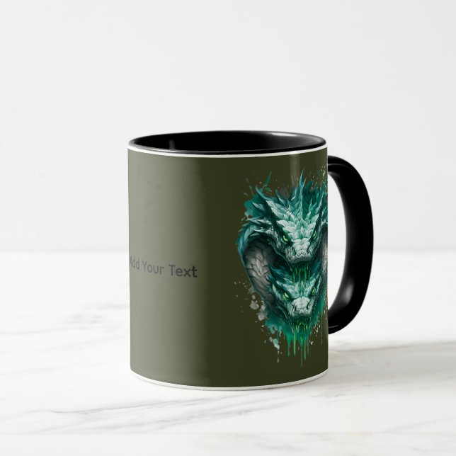 Taza con salpicaduras de acuarela de serpiente ver (Anverso derecho)