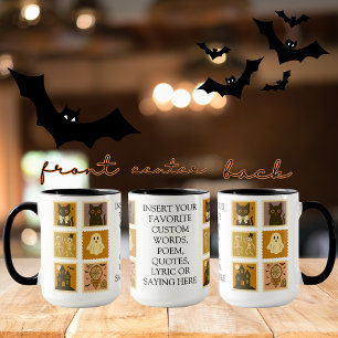 Taza con sello personalizado de Halloween vintage