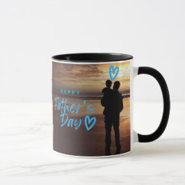 Taza con Silueta de Playa del Día del Padre Feliz