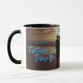 Taza con Silueta de Playa del Día del Padre Feliz