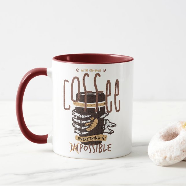 Taza Con suficiente café todo es posible (Con donut)
