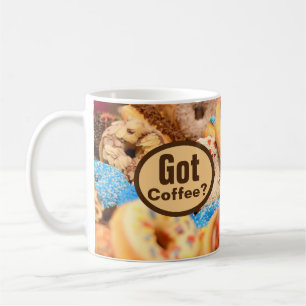 Taza con tema de donut de café