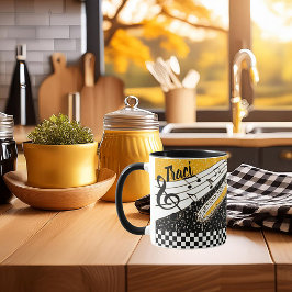 Taza con tema musical de oro personalizada