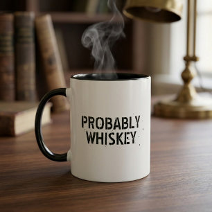 Taza con tipografía de cita divertida probablement