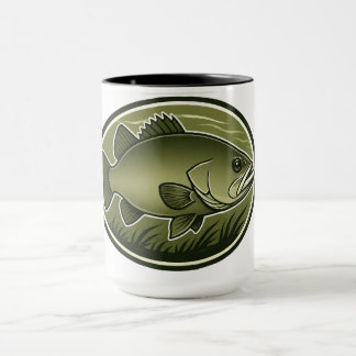 Taza con un logotipo de lubina de boca pequeña