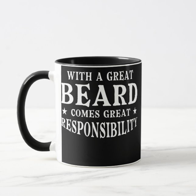Taza Con Una Barba Grande Llega Una Gran Responsabilida (Izquierda)